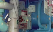 <Absorption chiller being repaired>